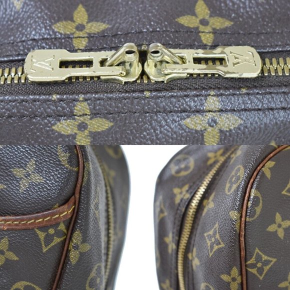 LOUIS VUITTON LV Logo Deauville Hand Bag Monogram Leather Brown - Picture 12 of 16